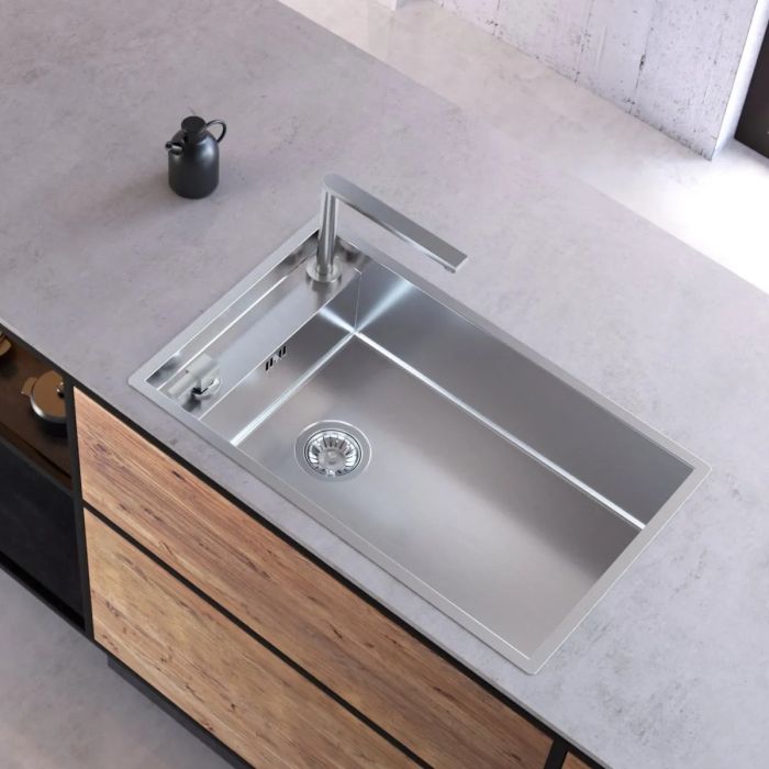 PHANTOM SIDE enojno inox pomivalno korito s stranskim poglobljenim območjem za armaturo