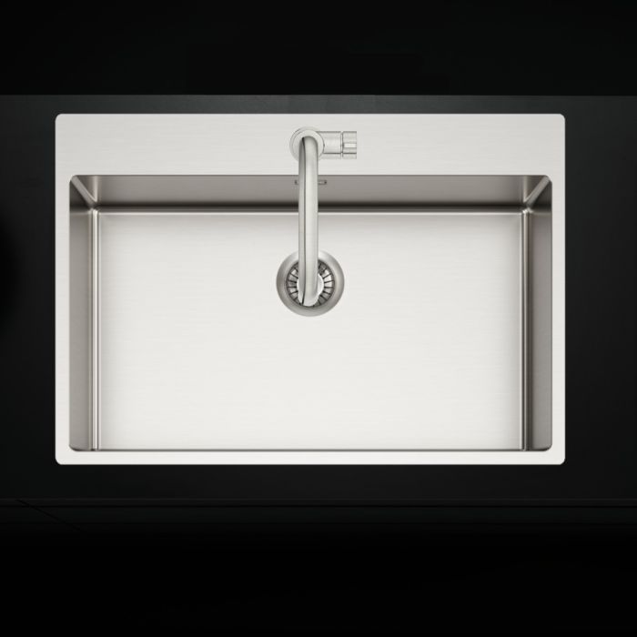 Enojno inox pomivalno korito TASCA PURA AA z ojačano armaturno ploščo